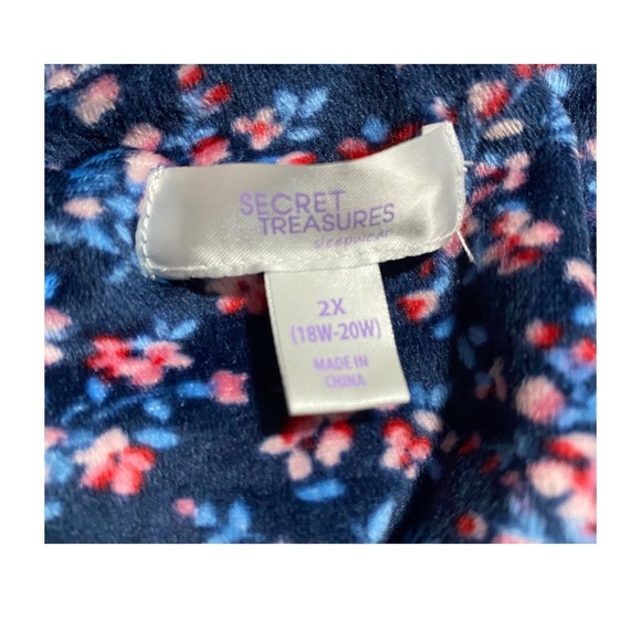 Cozy Blue Nightgown from Secret Treasures with Floral Pattern * Women’s Size 2x - Picture 4 of 5